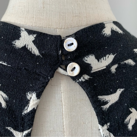 Free People Billie Bird Black & White Bodysuit w/ Keyhole Neck & Back - Picture 6 of 13